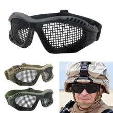 Outdoor Eye Protective Glasses Airsoft Anti Fog Safety Goggle with Metal Mesh Tactical Comfortable Goggles Hunting Accessories