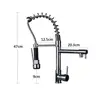 Kitchen Faucet Brushed LED Light Pull-down spring Kitchen Mixer with Hot Cold Water Single Handle Swivel Spout Handheld Head ► Photo 2/6
