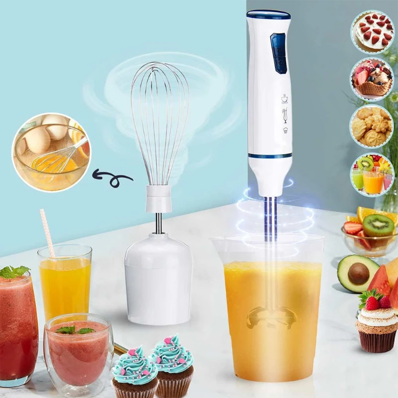 4-in-1 Multifunctional Hand Blender 220-240V, 300W Immersion Mixer,  Chopping Bowl,Shaker Glass,Whisk