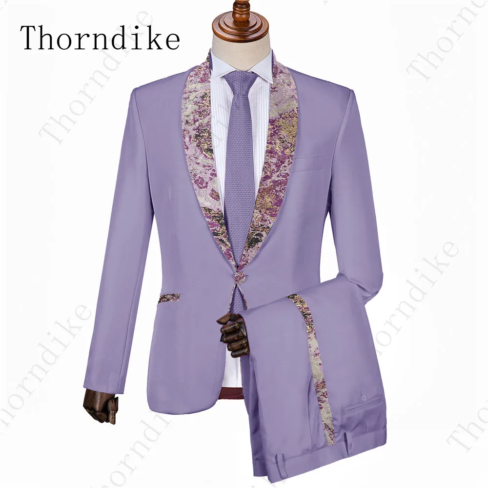 Thorndike, армейский зеленый мужской костюм с камуфляжной шалью, мужской костюм с отворотом, комплект из 2 предметов(куртка+ брюки+ галстук в подарок), одежда для жениха
