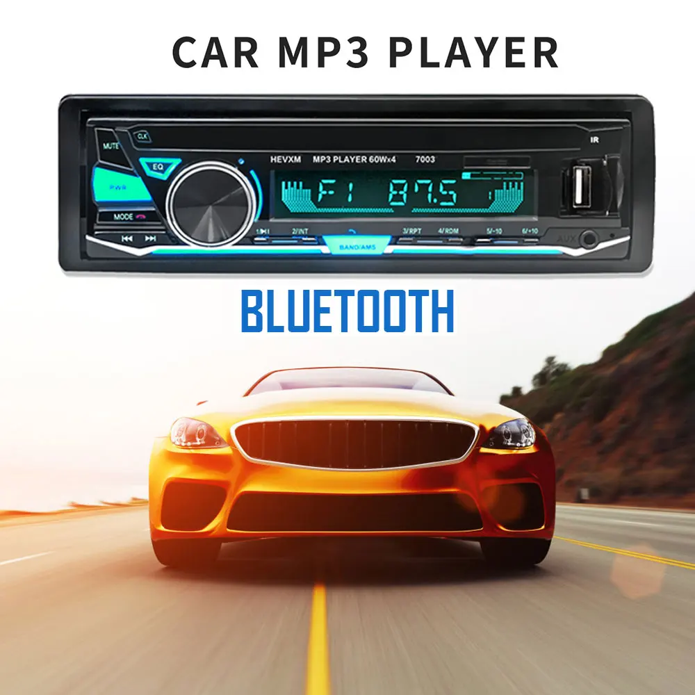 Автомобильный MP3 Авто Аудио Премиум Автомобильный MP3-плеер Bluetooth музыка Красочный эффект освещения съемный экран Смарт