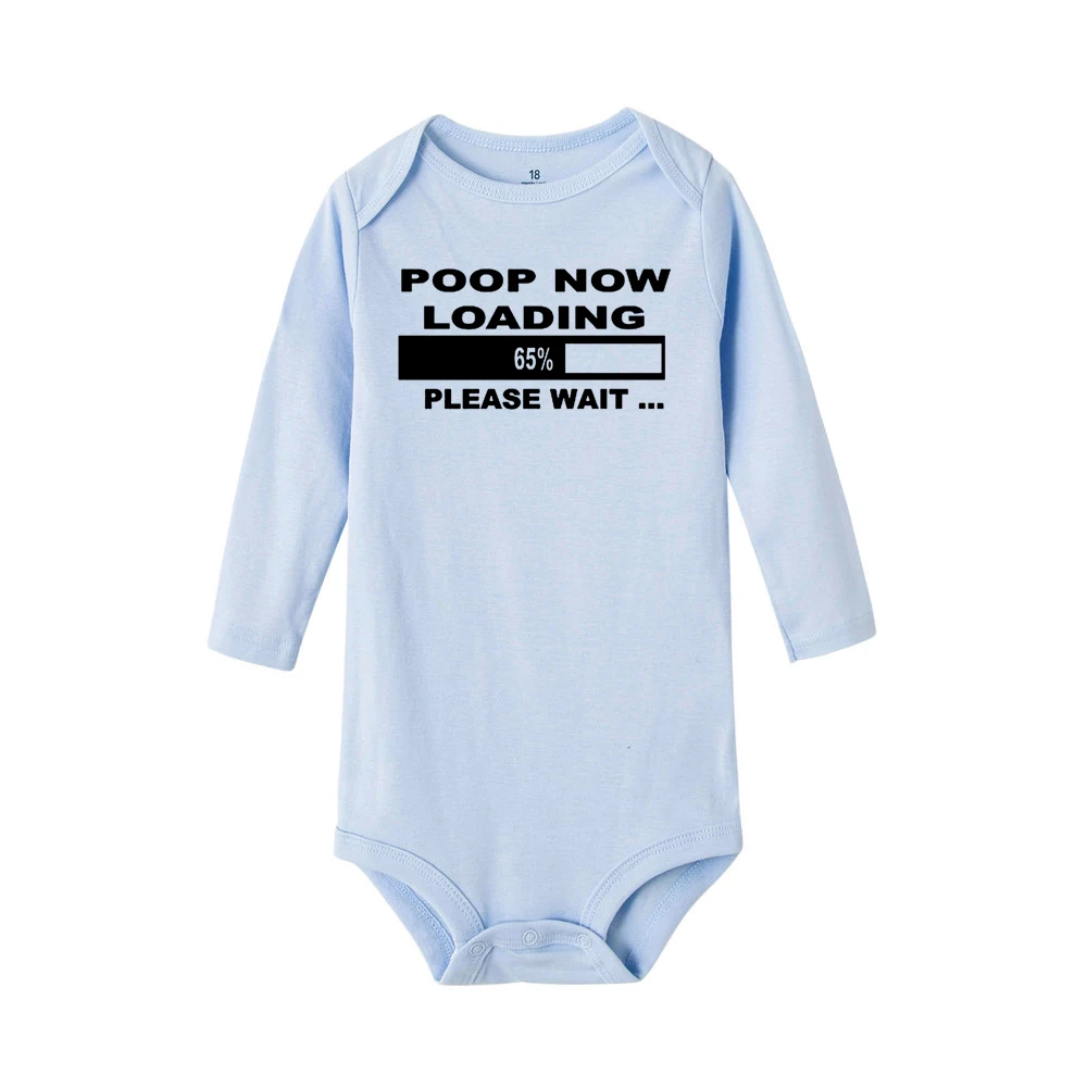 Poop Now Loading, пожалуйста, подождите, Забавный принт, Детские боди, для мальчиков и девочек, унисекс, осень, длинный рукав, боди для малышей, зима, Ropa Onesie - Цвет: RC18-LRPLB-