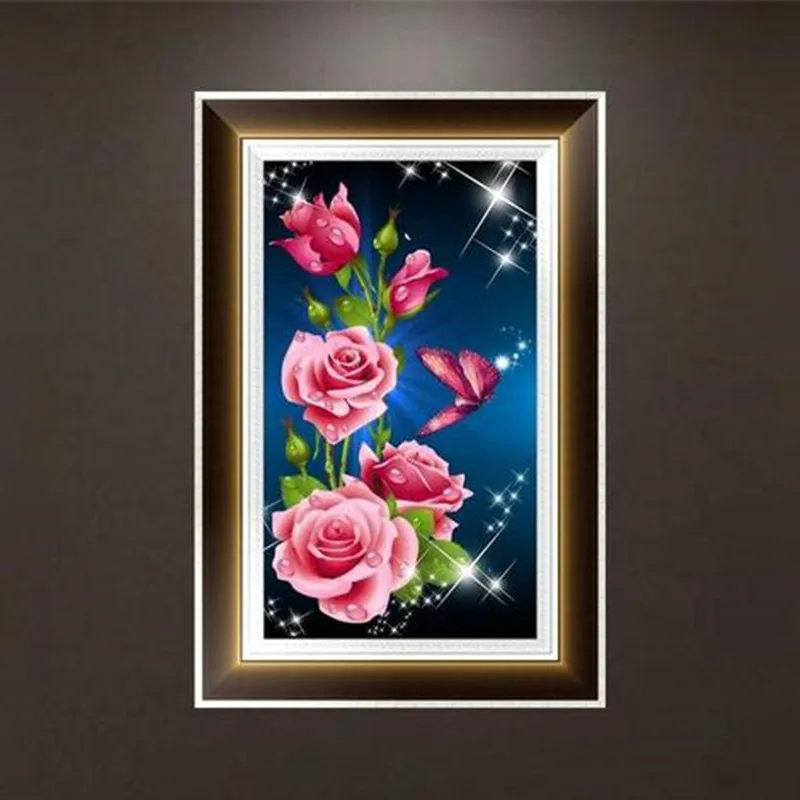 New Romantic Roses and Butterflies Diamond Painting Kits Art Cross Stitch Flower Butterfly 5d Diy | Дом и сад