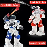 Child Learning Toy 2.4G Remote Control Intelligent Smart Robot Walking Dancing Singing Launch Missile Water RC Battle Robot Gift 1