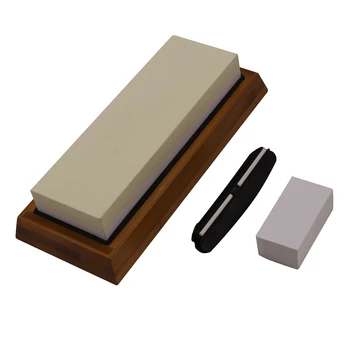 

Premium Whetstone 2000/6000 Grit Professional Double-Sided Sharpening Stone-Nonslip Bamboo Base & Angle Guide
