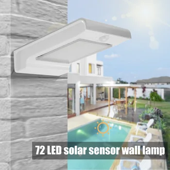 

72 LED Solar Light Wall Outdoor Sensor Lamps Waterproof IP65 Porch Garden Security Warning Lamp Bedroom Home Decoration