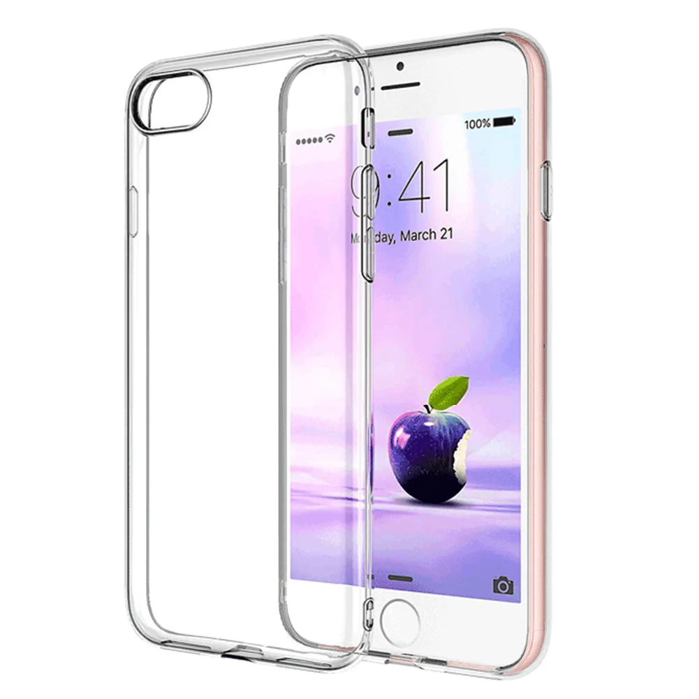 Модный прозрачный чехол для телефона iphone мягкий тонкий из ТПУ сотового умный 7