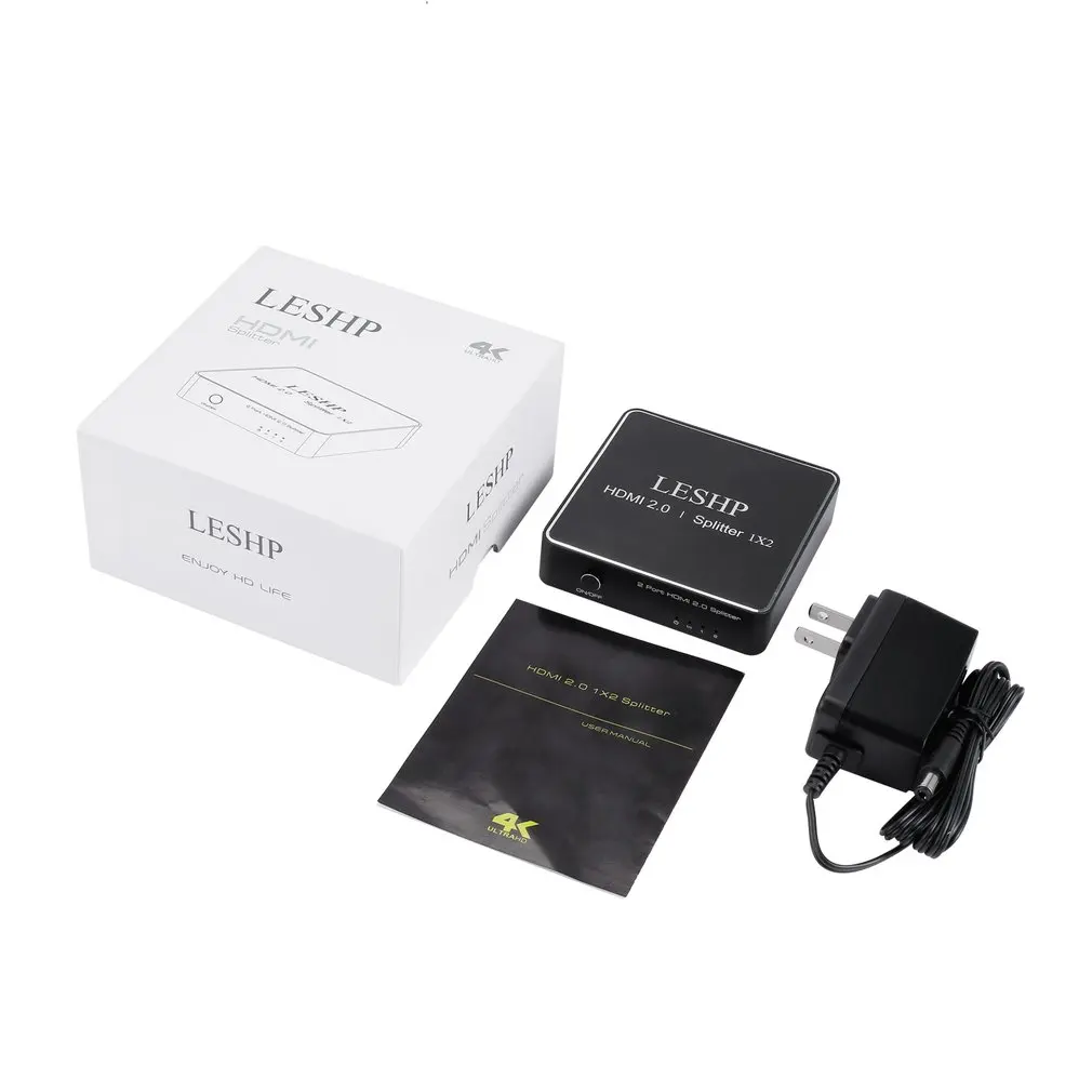 LESHP HDMI 2,0 1x2 сплиттер поддержка s Full HD 4x2K 3D один вход на два выхода Поддержка видео формата до 4 K 2K@ 30 Гц