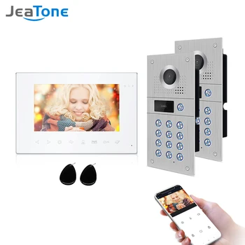 

Jeatone Wireless Wifi Video Intercom for Home IP Video Doorbell Electromagnetic Card Unlock HD Screen Wifi Home Intercom System
