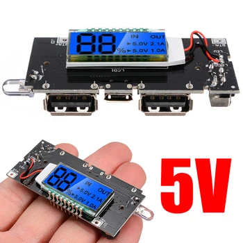 

New Digital Display Dual USB 5V 1A 2.1A Mobile Power Bank 18650 Battery Charger PCBA Motherboard LCD Charging Module