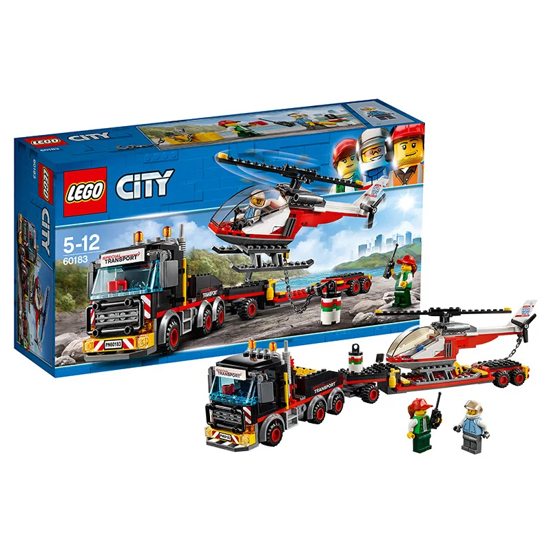 LEGO City Series 60183 Heavy Duty Helicopter Freight Truck Lego Inserted Building Blocks Toy Gift