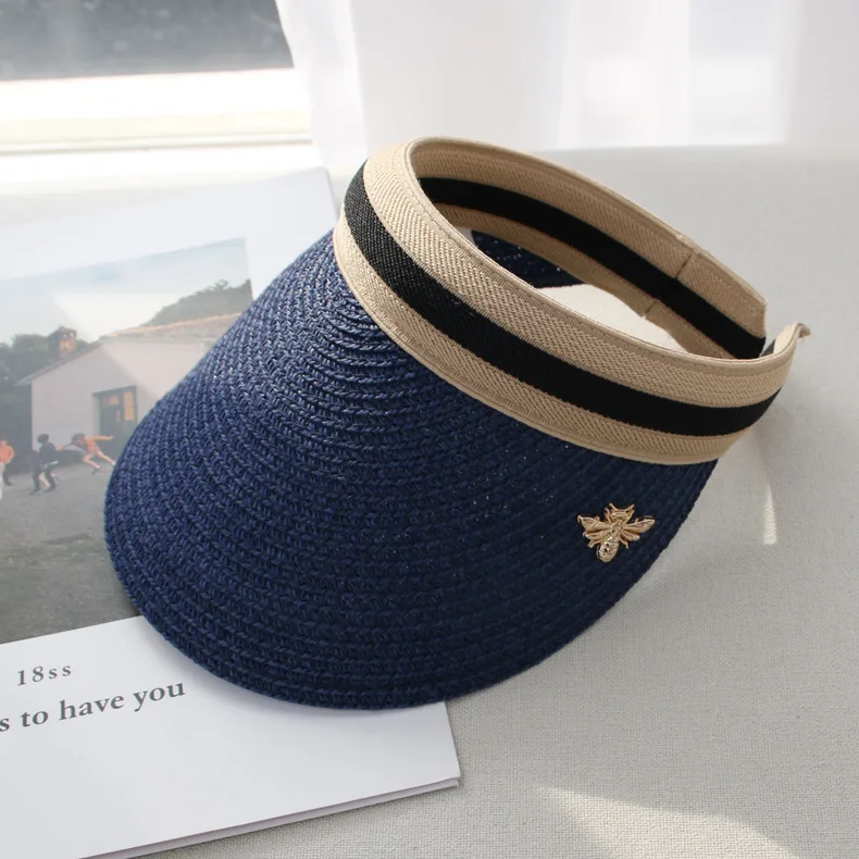Summer empty top Korean version of grass hat women travel holiday leisure sun hat beach hat sun hat sun hat tide - Цвет: Хаки