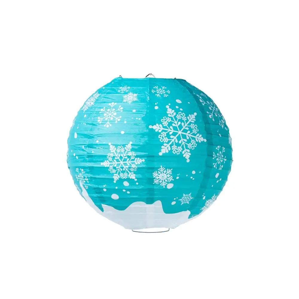 1pc 25cm blue 1 шт. 25 см 10 ''лед и снег фонари белый синий день рождения зима снежинка праздник украшения стены Замороженные Девушка Декор - Цвет: 1pc 25cm blue