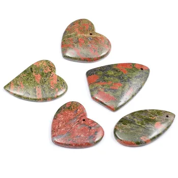 

5pc/bag Natural Stone Agate Pendant Mixed Color Agate Irregular DIY Necklace Flower Green Stone Pendant Jewelry Accessories