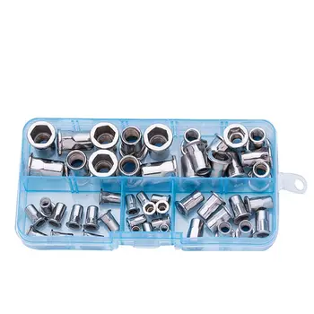 

50Pcs/Set M3 M4 M5 M6 M8 Stainless Steel Flat Head Half Hex Body Rivet Nut Inser Premium New