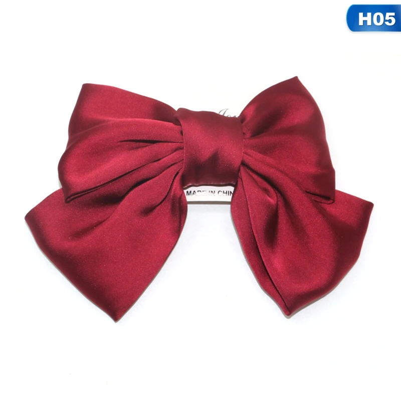 H05 10 цветов Большая лента Cheer лук с зажимами аллигатора для девочек конфетного цвета обруч-заколка аксессуары для волос - Цвет: H05