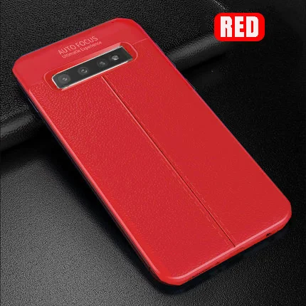 Red Роскошный мягкий чехол из искусственной кожи для samsung Galaxy S10 S9 S8 Plus S10E Lite, противоударный чехол для samsung Note 9 8, силиконовый чехол - Цвет: Red