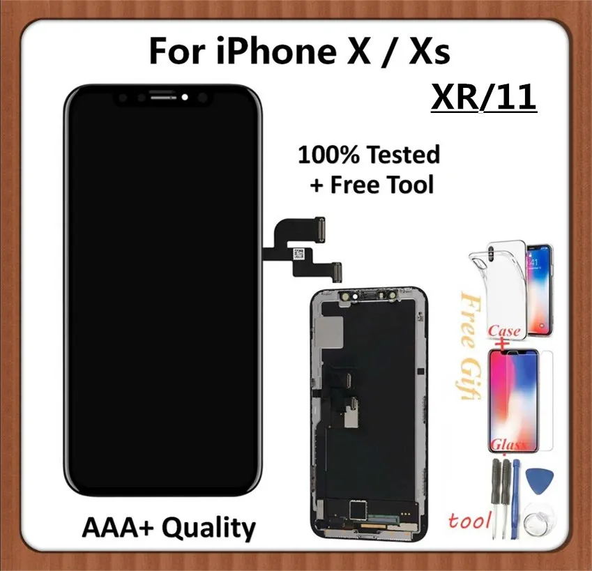 

AAA+++ Display for iPhone X OLED with 3D Touch Digitizer Assembly No Dead Pixel LCD for iPhone XR XS 11 OLED Screen Replacement