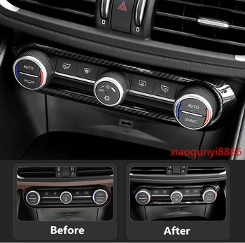 

Car modification Car accessories Carbon fiber Central Control Knob Decor Cover Trim For Alfa Romeo Giulia 2017-2018 high quality