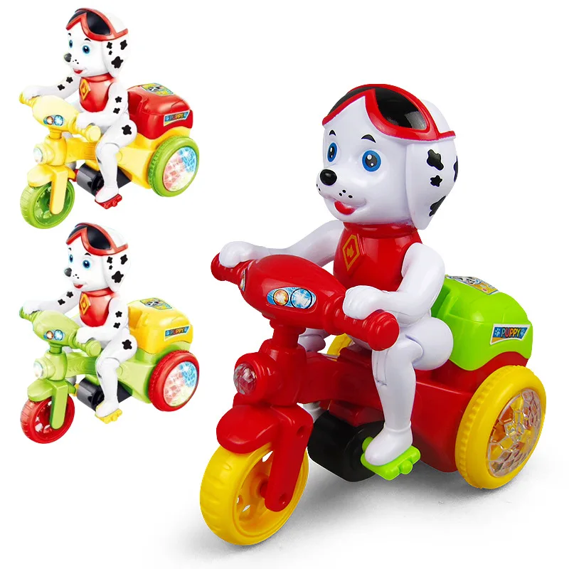 

Electric Puppy Three-Wheel Stunt Car Music Lights Cartoon Universal Rotating Dumpers CHILDREN'S Electric Toy Car