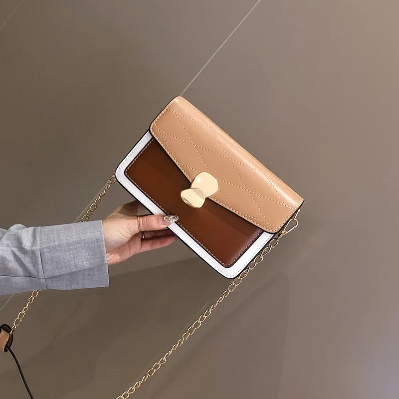 

Bag with Chain Women's 2019 New Style Summer Simple Versatile Shoulder Bag Fashion Korean-style Shoulder GIRL'S Square Sling Bag