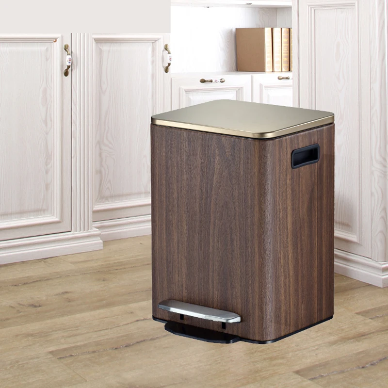 Nordic trash can family living room bedroom creative leather kitchen bathroom foot covered trash