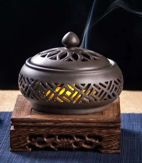 Incense burner bas Ночник ладан горелка Керамическая Печь для ароматерапии винтажная Ароматерапия Крытый чай церемония подарки - Цвет: Incense burner bas
