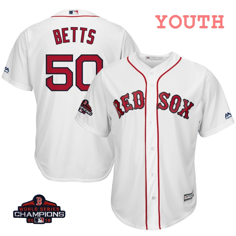 Youth Youth kids Boston Mookie Betts Red Sox Scarlet команда чемпионов мира с логотипом игрока красная футболка - Цвет: Youth