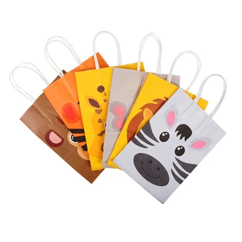 

1pc Jungle Safari Animals Gift Bags Zoo Animals Birthday Party Bags For Kids Baby Shower Birthday Party Favor Dec