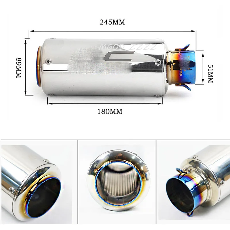 51 мм универсальный глушитель выхлопной трубы мотоцикла для SC msx125 trk 502 gsr 600 pcx 125 мотокросса Скутер грязи велосипед KTM ATV Z1000