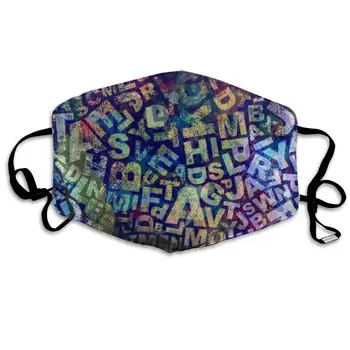 

Abstract Letter Painting Washable Reusable Mask, Cotton Anti Dust Half Face Mouth Mask For Kids Teens Men Women With