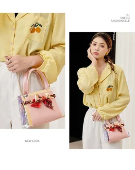 

2020 new Korean version portable mulberry silk scarf bag ladies shoulder bag diagonal bag chain bag fashion wallet