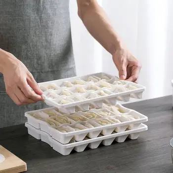 

18 Grids Dumpling Storage Box Tray Home Quick Frozen Dumplings Chaotic Box Kitchen Refrigerator Food Freezer Box