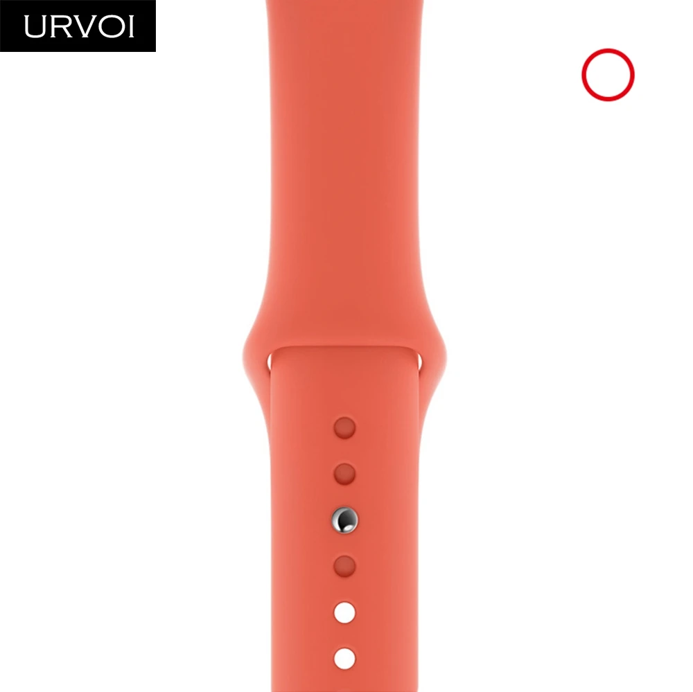 Clementine Спортивный ремешок URVOI для apple watch series 5, 4, 3, 2, 1, с застежкой-шпилькой и застежкой, силиконовый ремешок для iWatch, замена, сосна, зеленый - Цвет ремешка: Clementine