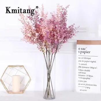 

80cm 5pcs Artificial Eucalyptus Branch Real Touch Fake Plant Plastic Leaves Tropical Flower Tree for Wedding Home Decoration
