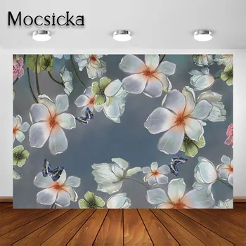 

Mocsicka Butterfly Floral Photography Backdrop Flower Baby Newborn Portrait Pregnant Woman Photos Shoot Background Photocall
