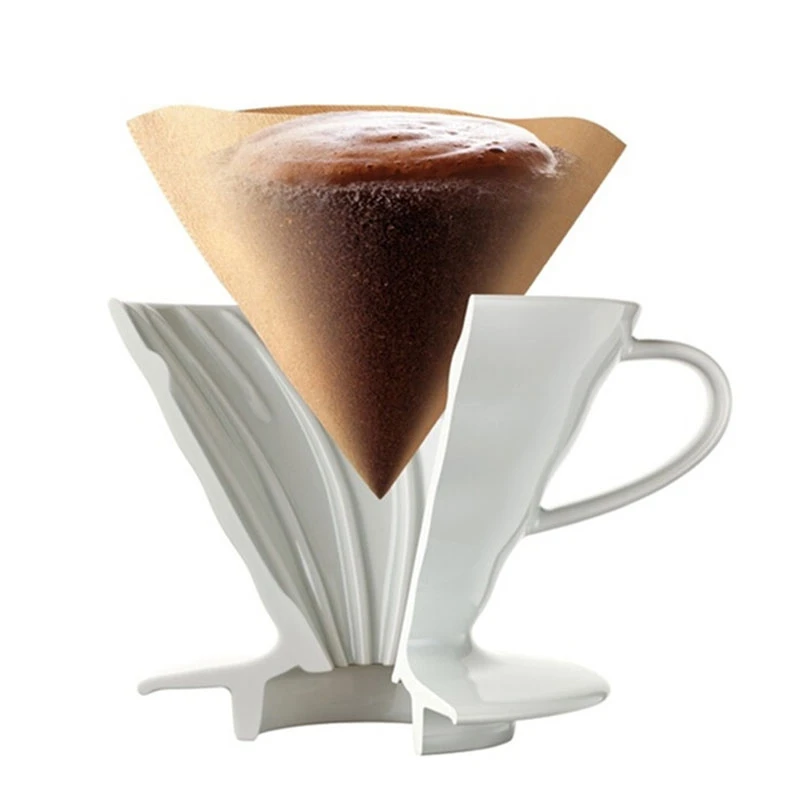 200 шт V Форма кофе фильтр бумага 1-2Cup для V60 капельница кофе фильтры чашки Эспрессо кофе капельные инструменты бумажные фильтры