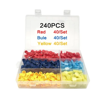 

180/220/240PCS T Type Electrical Connectors Quick Wire Splice Taps and Insulated Male Quick Disconnect Term