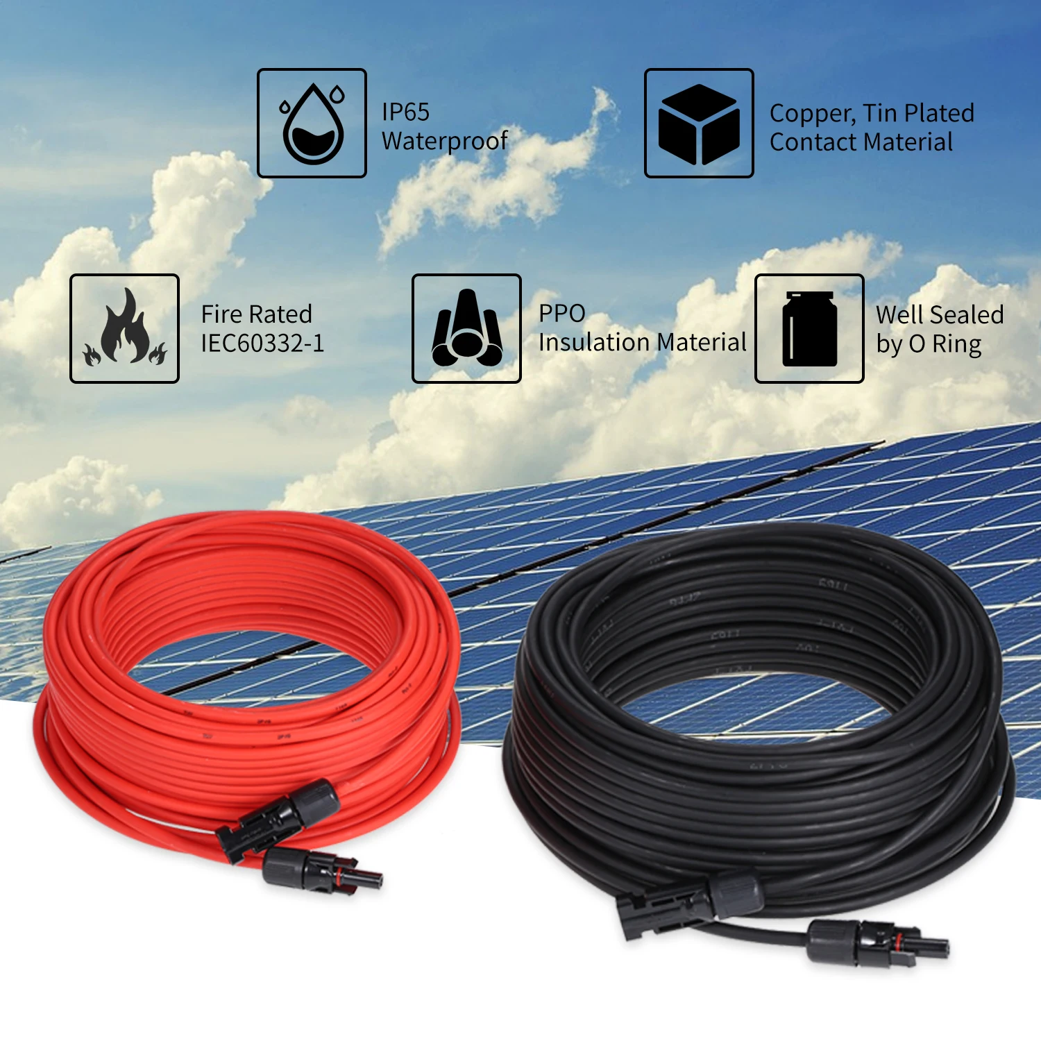 10AWG удлинитель для панели солнечных батарей кабель провода с MC4 женский и мужской разъем Солнечный удлинитель влаги адаптер Комплект инструмент