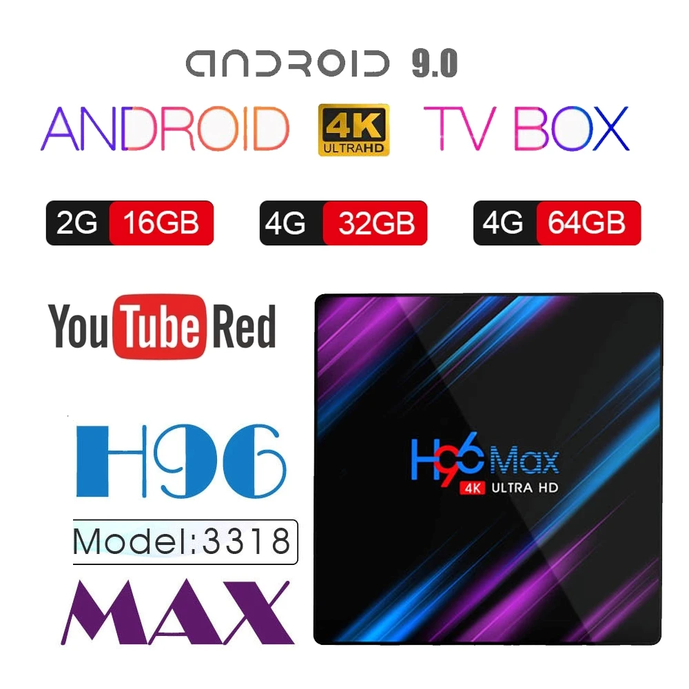 H96 Max Smart TV Box Android 9 0 телеприставка 2 4G &amp 5Ghz yotube 4K Wifi HDR французский Arbic UK медиаплеер
