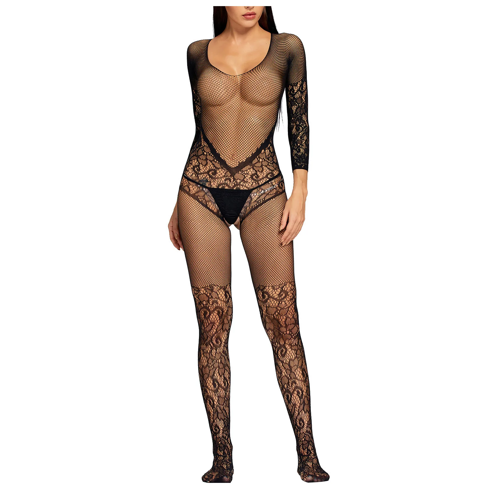 Боди в сеточку Catsuit женские прозрачные блестящие чулки сетчатые Горячие |
