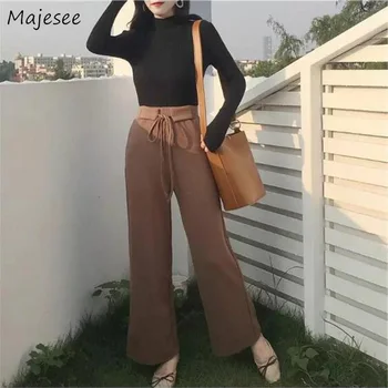 

Women Sets Turtleneck Slim Bodysuit Office Lady Solid Elegant Two Piece Set Long Chic Drawstring Womens Elastic Streetwear HOT