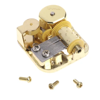 

DIY Mechanical Musical Box Golden Movement+Screws +Castle In The Sky Key Gift