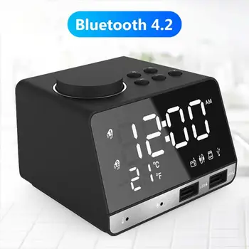 

K11 Dual USB Charging Ports LED Digital Display Alarm Clock with Bluetooth Speaker