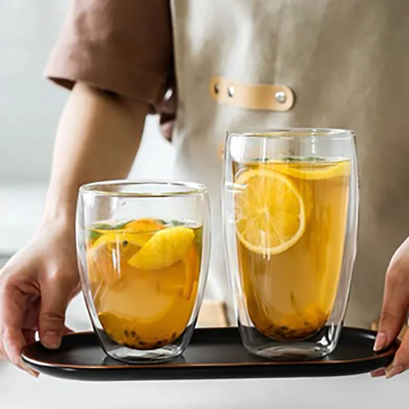 Set 2 Bicchieri Da Latte Macchiato In Vetro Borosilicato - Doppia Parete, Con Cucchiai E Sottobicchieri