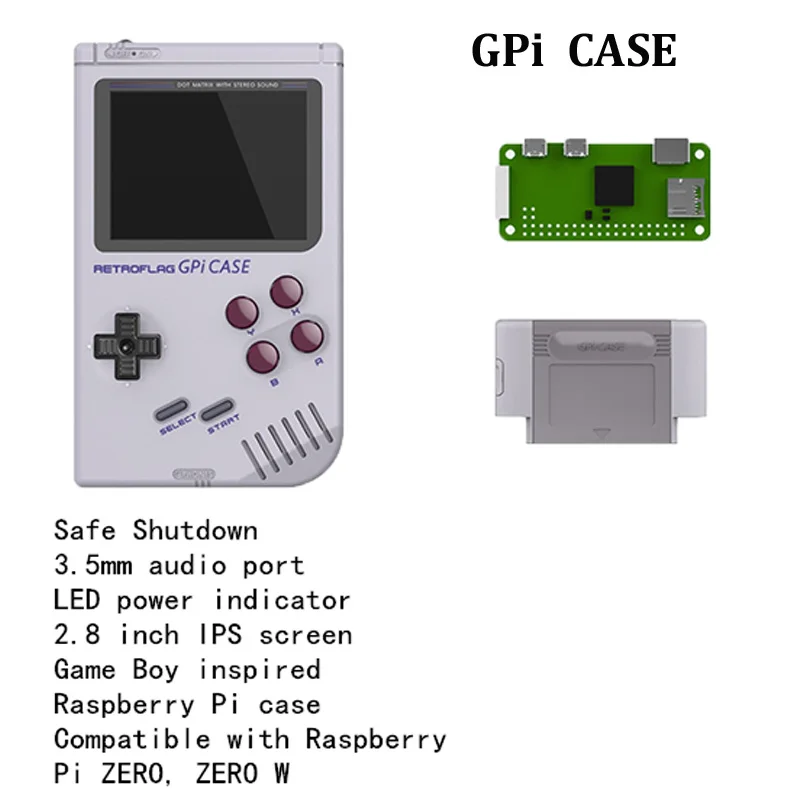 Чехол Retroflag GPi для Raspberry Pi Zero и Zero W с безопасным отключением