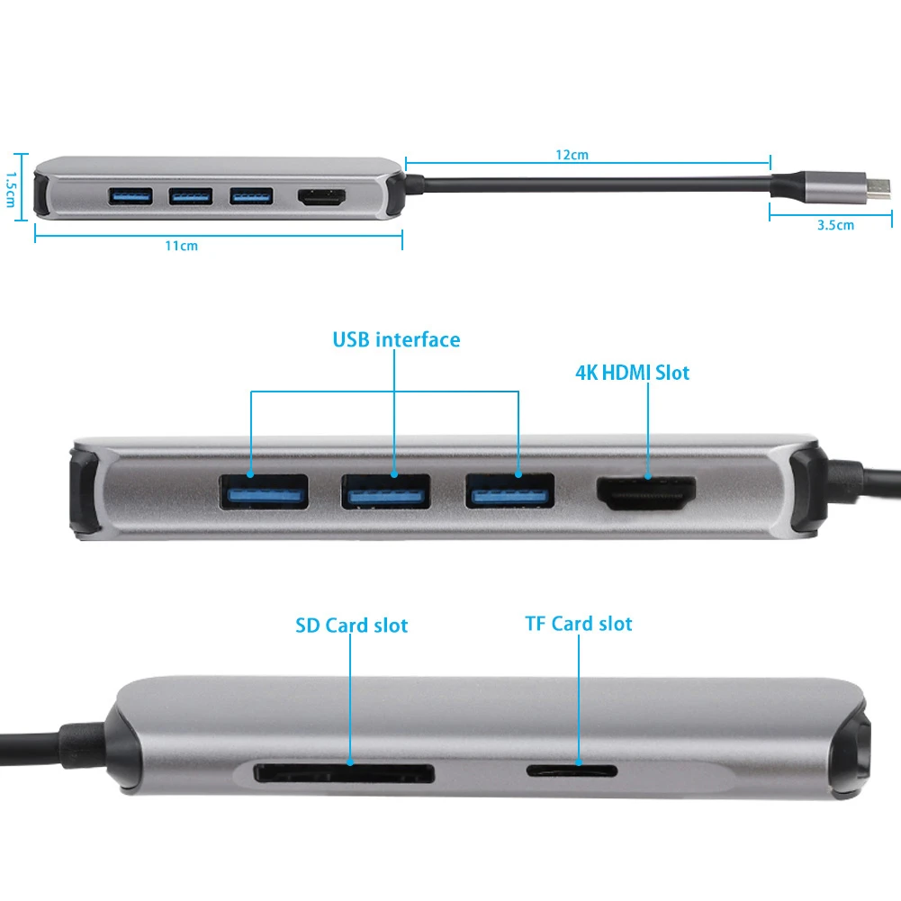 Usb-хаб C концентратор для Мульти USB 3,0 HDMI адаптер док-станция для MacBook Pro Аксессуары USB-C type C 3,1 разветвитель 3 порта USB C концентратор