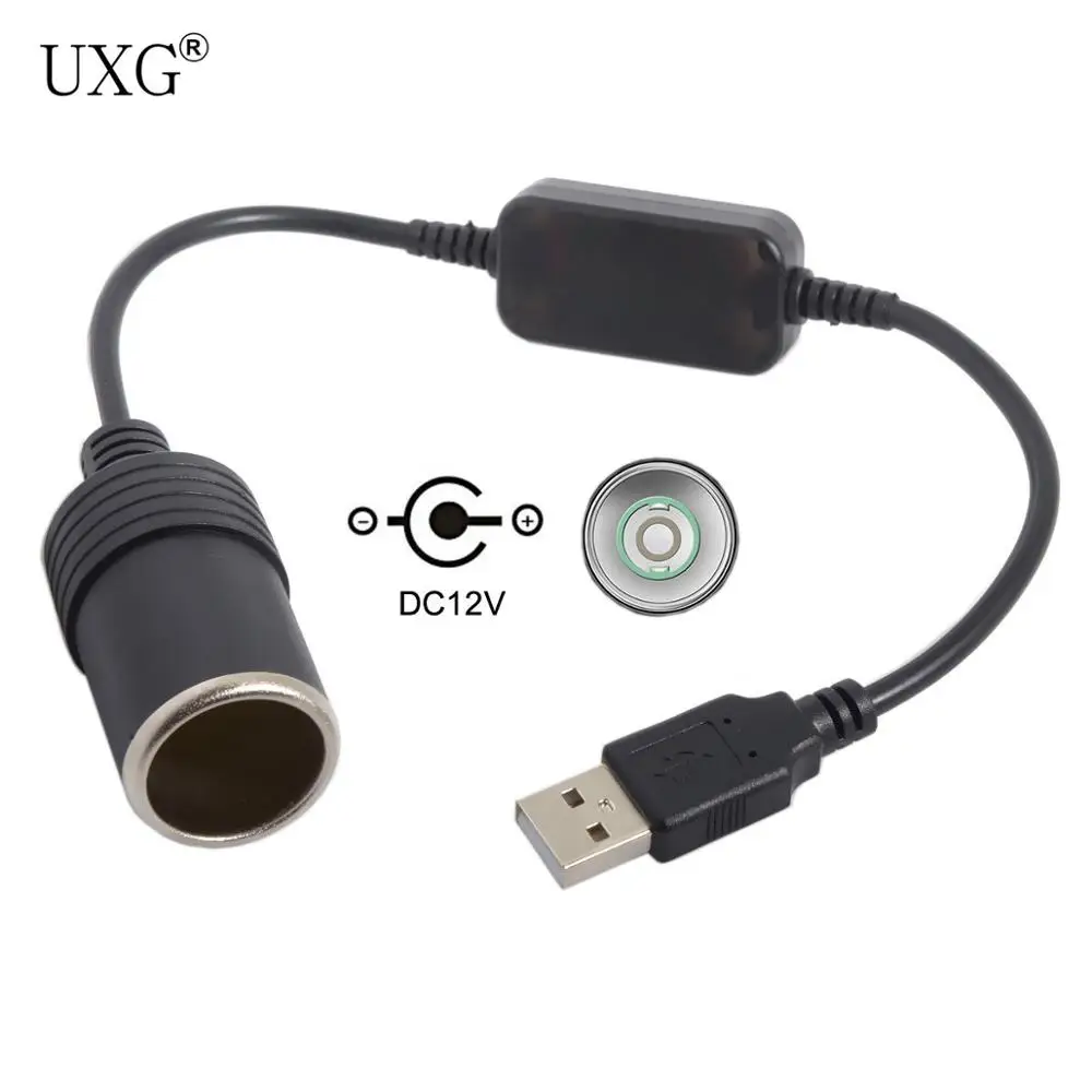 USB 5 в DC 12 В Автомобильное зарядное устройство гнездо преобразователь адаптер