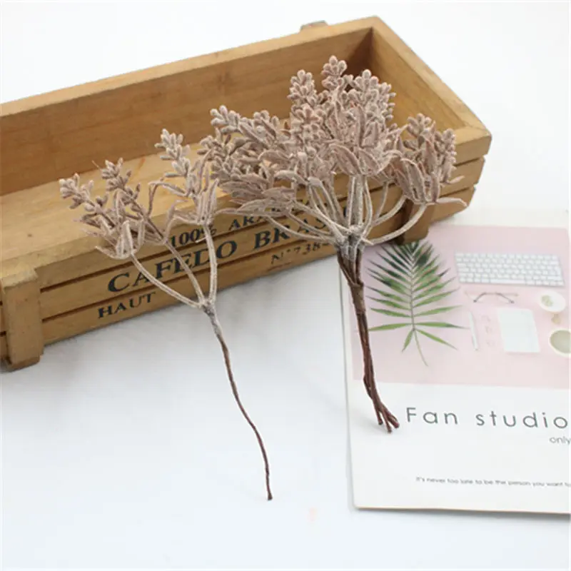 7 1pcsmulacion planta verde hoja de eucalyptus imitación rama seca искусственный flor falsa boda Fotografia prop Decoration del hogar - Цвет: 7