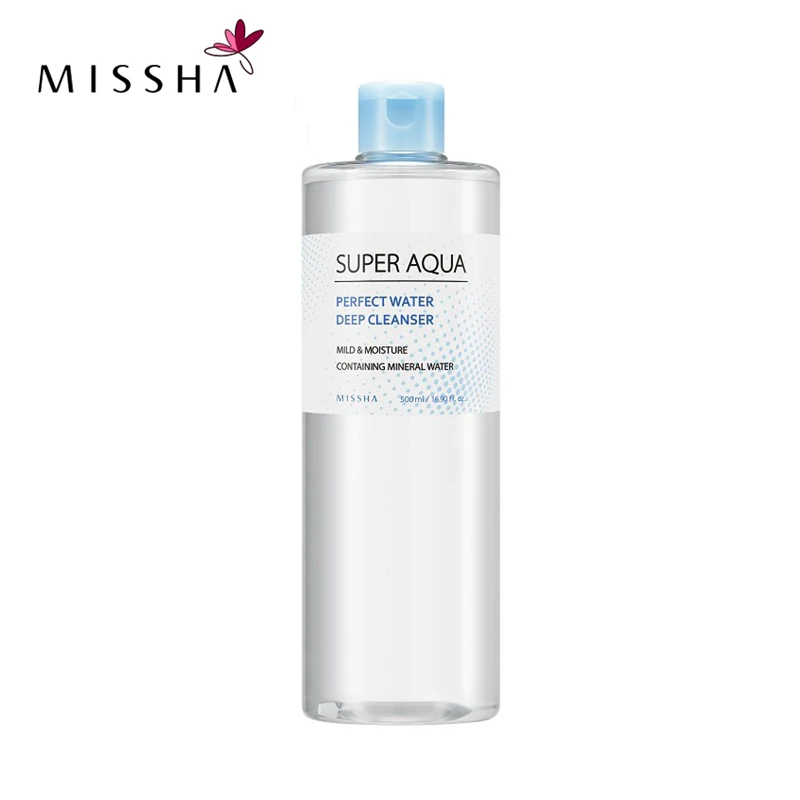 500ml MISSHA 500 мл супер Аква идеальная вода Глубокое Очищающее средство мягкий и увлажняющий макияж для удаления воды корейская косметика - Цвет: 500ml